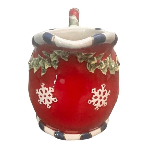 Fitz & Floyd Old World Christmas Holly Snowflake Creamer 4" - Picture 2 of 6